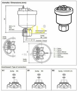 อะไหล่เครื่องจักรก่อสร้าง 1.0V/100RPM M22X1.5 AC PULSE 340-808-001-002 เซ็นเซอร์ 340808001002 สำหรับเซ็นเซอร์วัดความเร็วเครื่องกำเนิดไฟฟ้า - Product Image 2