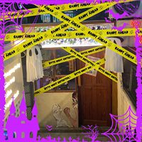 ONEMEAN-Cinta de precaución de bloqueo de policía negra/amarilla para Halloween, PVC con certificación ANSI, 0,1mm de espesor, 4,8 cm x 25m, para lugar de trabajo de escena del crimen
