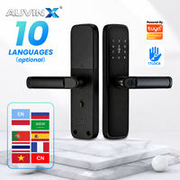 Cerradura Inteligente Auvinx Tuya WiFi TTLock BT con Huella Dactilar, Contraseña y Tarjeta para Acceso a Hogar Inteligente, ODM, Marca Privada