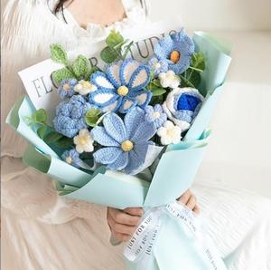 Bouquet all'uncinetto fatto a mano, squisito bouquet di rose Gesar, <span class=keywords><strong>regalo</strong></span> <span class=keywords><strong>per</strong></span> <span class=keywords><strong>lei</strong></span> <span class=keywords><strong>per</strong></span> le feste - Product Image 3