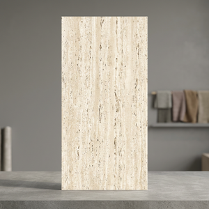 Dalles de sol et de mur en porcelaine pleine masse, effet terrazzo argenté, 600x1200mm, finition brillante - Product Image 4
