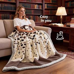 Fabrika Toptan Satış Süper Yumuşak Polyester Battaniye Tarzı Ağır Peluş Sıcak Baskılı Raşel Yatak Örtüsü Kışlık Yatak Örtüleri - Product Image 5