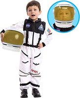 Disfraz de Astronauta Piloto de la NASA con Casco de Visera Móvil para Niños