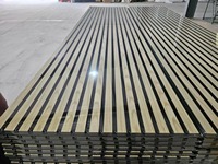 Panneau acoustique en bois MDF Akupanel, revêtement extérieur 3D, mur à lattes pour salon, chambre à coucher, panneaux muraux en bois noir