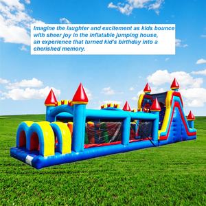 <span class=keywords><strong>Precio</strong></span> de fábrica al por mayor larga carrera de obstáculos duradera Casa de salto inflable hinchable para la venta - Product Image 4