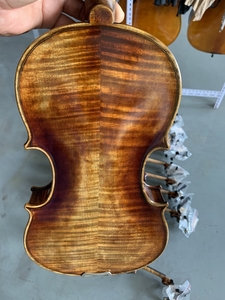 Violino Stile <span class=keywords><strong>Guarneri</strong></span> 4/4 con Top in Abete, Fondo in Acero Fiammato, Ottimo Suono, Vernice Spirit, Corde in Nylon, Ponticello di Qualità - Product Image 2