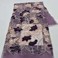 Tissu de luxe perlé avec broderie en mousseline, dentelle perlée avec sequins, tissu africain pour robe de mariée femme