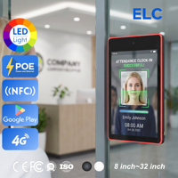 Tableta PoE de 10.1 Pulgadas para Montaje en Pared con Barra LED RGB para Reconocimiento Facial, Control de Asistencia, Android 11, SDK Personalizado para Integración de Software