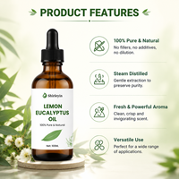 Huile Essentielle Pure d'Eucalyptus Citronné Naturel en Gros, Spray Rafraîchissant pour Ambiance avec Base d'Odeur Fraîche