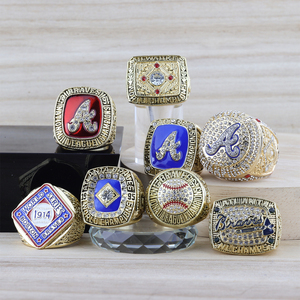Ensemble de 8 bagues de championnat des World Series des Braves d'<span class=keywords><strong>Atlanta</strong></span> avec boîte - Product Image 3