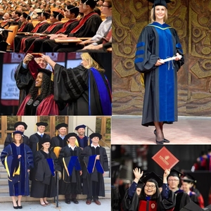 Ensemble de toge de doctorat unisexe avec capuche en velours doux et passepoil doré 100 % polyester – Tenue académique universitaire confortable pour l'école - Product Image 5