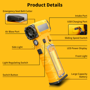 Đa Chức Năng Cắm Trại Mạnh Mẽ Cầm Tay Fan Bạo Lực Máy Bay Phản Lực Tuabin Mini Bụi Collector Cho Làm Sạch Máy Tính Để Bàn Bụi - Product Image 5