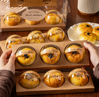 Boîte à pâtisserie pour gâteaux de lune, cadeau de festival, emballage en papier kraft biodégradable avec poignée et fenêtre transparente