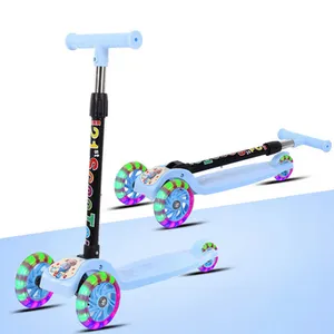 Foldable And Light Emitting Children's Scooter Kick Scooter For Children Kid Toys