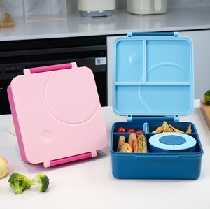 Bento Lunch Box Kids Children  Lunchbox with 4 compartments  Spoon  Fork and Fruit Picks  Daycare/Travel/School  Leak-Proof