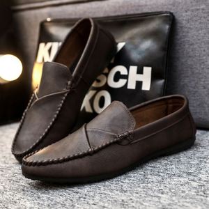 Mocasines para Hombre, Primavera Verano, Zapatos de Cuero Genuino Suave, Transpirables, Ligeros, para Hombre - Product Image 1