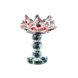 Hot products creative high ball beads crystal lotus candle holder ornaments