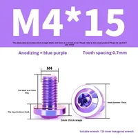 Vis à tête métrique en alliage de titane TC4, tête UFO, PVD, grande tête, Torx interne, boulons de modification de moto, antivol, grade 10.9, M5~M10