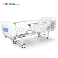 D2w SAIKANG Tempat Tidur Rumah Sakit Stainless Steel Tahan Lama Bersertifikasi CE 2 Engkol 2 Fungsi Dapat Disesuaikan Secara Manual dengan Garansi 2 Tahun