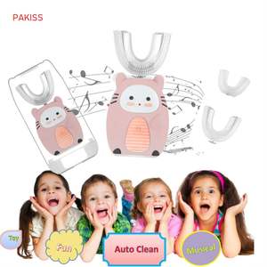 Mini brosse à dents de charge sans fil magnétique en forme de U sonique électrique pour enfants avec fonction de musique outil de nettoyage des dents à usage domestique - Product Image 1