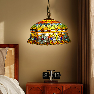 Tiffany İskandinav el yapımı abajur akdeniz pastoral çalışma yemek odası yatak oturma odası koridor balkon lambası avize - Product Image 4