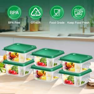 Ensemble de contenants alimentaires en plastique avec couvercles, 17 pièces, contenants de stockage alimentaire personnalisés pour la cuisine - Product Image 2