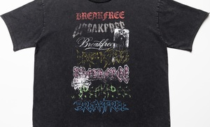 เสื้อยืดคอกลมพิมพ์ลายดิจิทัลพร้อมตัวอักษรพิมพ์ซ้อน สไตล์วินเทจและดีไซน์ขาดๆ แบบหลวมๆ แขนพับได้ - Product Image 6