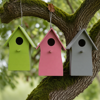 Maison de jardin en bois pour oiseaux Boîtes à oiseaux colorées Jardin pour petits oiseaux Boîte de nidification pour moineaux Maison d'extérieur Maisons d'oiseaux en bois