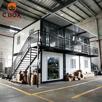 Cbox Moderna Casa Contenedor Desmontable de 20 pies, Prefabricada de 2 Pisos, con Paneles Sándwich Modulares, para Oficinas, Apartamentos, Dormitorios y Salas de Estar