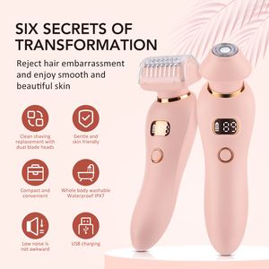 <span class=keywords><strong>Rasoir</strong></span> électrique 2 en 1 pour <span class=keywords><strong>femme</strong></span>, épilateur corporel, visage, <span class=keywords><strong>moustache</strong></span>, jambes, aisselles, bikini - Product Image 2