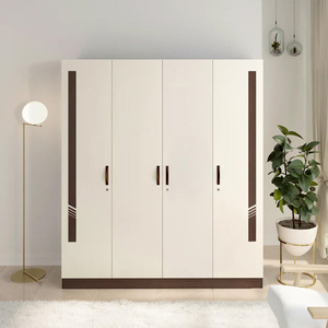 Garde-robe en bois à <span class=keywords><strong>4</strong></span> <span class=keywords><strong>portes</strong></span> sur mesure avec motifs en miroir Garde-robe à texture de marbre Armoires à <span class=keywords><strong>4</strong></span> <span class=keywords><strong>portes</strong></span> Meubles de chambre à coucher de placard - Product Image 4
