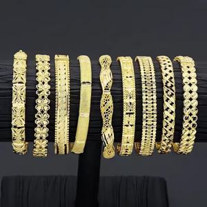 Jxx Wholesale 24K <b>Gold</b> <b>Plated</b> Indian Arabic Wedding <b>Bangles</b> Fashionable Jewelry Designs for Women Dubai Inspired - Product Image 1