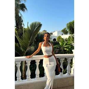 Women's White <b>Suit</b> <b>Set</b> Elegant <b>Skirt</b> Ensemble - Product Image 5