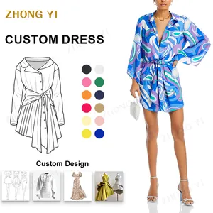 2024 Manufacturer Custom Latest Fashion Collection Elegant Summer Women Printed Floral Rayon Cotton Mini Dress With Oversized