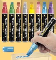 Ensemble de marqueurs à craie liquide pour fenêtre, couleur métallique scintillante, personnalisable avec étiquette privée, 1 mm, 3 mm, 6 mm, 10 mm, pour tableau noir et tableau LED