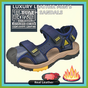 Nouveauté <span class=keywords><strong>Sandales</strong></span> plates sportives de luxe pour hommes en <span class=keywords><strong>cuir</strong></span> de vache véritable légères printemps été hiver plage activités de plein air grandes tailles - Product Image 2