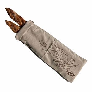Sac à baguette en lin-Simple 8X27 "idéal pour le pain baguette fait maison, non blanchi, stockage des aliments réutilisables, pendaison de crémaillère et - Product Image 1