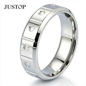 JUSTOP Stainless Steel <b>Ring</b> 925 Silver Plated Geometric Mesh Unisex Modern Fashion Jewelry Daily Wear <b>Plain</b> Band <b>Ring</b> - Product Image 6