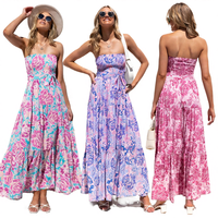 Nouvelle Collection Été 2025 – Robe Bohème Plissée Sans Manches en Coton 100% Respirant à Imprimé Floral, Taille Naturelle, Coupe Ample et Sexy pour Femme