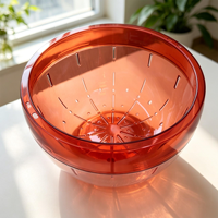 Maceta Moderna Transparente Roja Vibrante con Autorriego, Maceta Doble Capa Transparente para Decoración de Interiores, Hogar y Oficina