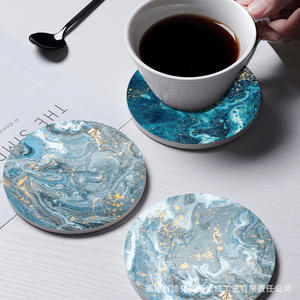 Sous-verre en céramique Lshy, texture océanique, en porcelaine blanche moulée, cadeau d'affaires avec personnalisation du logo - Product Image 2