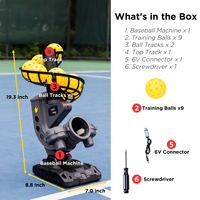 Machine à balles de pickleball portable et rechargeable, équipement d'entraînement de tennis à trajectoire réglable avec exercices sur le terrain