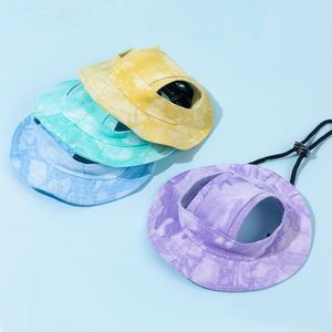 Moda Estilo Dye Impresso Pet <span class=keywords><strong>Sun</strong></span> Chapéus Ajustável <span class=keywords><strong>Dog</strong></span> Cat Verão Visor Caps para Proteção ao Ar Livre - Product Image 3