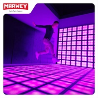 Dalles de sol interactives lumineuses Marwey multifonctionnelles pour scène de divertissement intérieure, jeu de sol LED actif pour la danse et le jeu de marelle