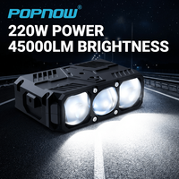 Projecteurs auxiliaires à trois lentilles Bi-LED 220W pour moto et voiture, à fixer sur la calandre - Vente en gros