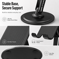 Support de téléphone portable pliable en métal minimaliste pour bureau, stable, antidérapant, conforme aux normes de sécurité pour le bureau et la maison