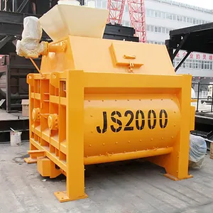 Standart JS1500 JS750 küçük taşınabilir elektrikli çimento mikseri makine ikiz şaftlı beton mikseri