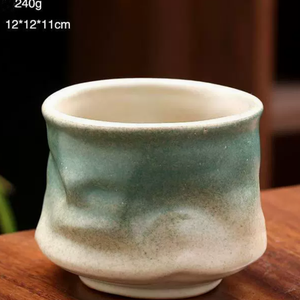 Taza de Cerámica Artesanal Creativa con Diseño Plegado Irregular, Taza Multiusos para <span class=keywords><strong>Espresso</strong></span>, Taza de Degustación de Cerámica Retro de Lujo para Latte Art y Té - Product Image 4