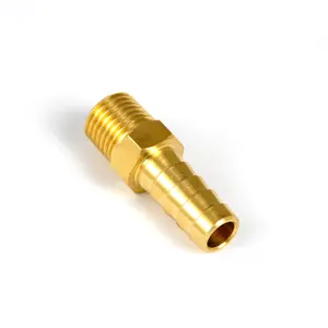 Adaptador de montagem de latão para mangueira, de alta qualidade, 1/4 macho, npt x 3/8 polegadas