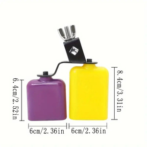 Wholesale Percussion Rhythm Instrument Durable Jazz Drum <b>Plastic</b> Cow Bell Toy Two Tone <b>Block</b> Clapper - Product Image 4